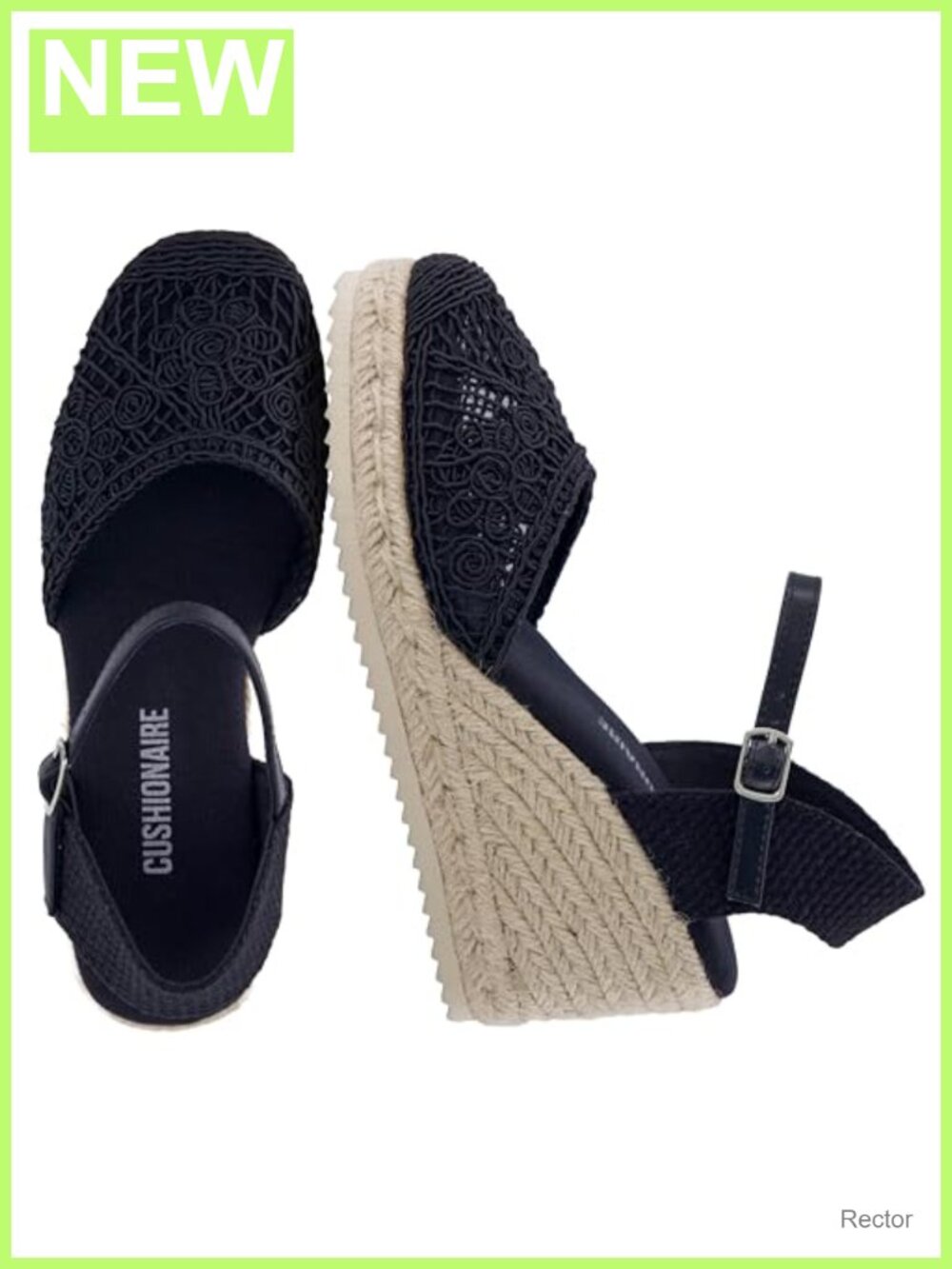 Cushionaire Flora Platform Espadrille Wedge Sandals Cushioned Ankle Strap